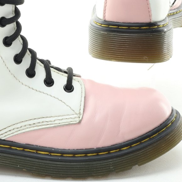 Dr. Martens 1460J Junior Softy T Leather Lace/Zip Boots Pink/White US3 EU34 - Picture 13 of 16